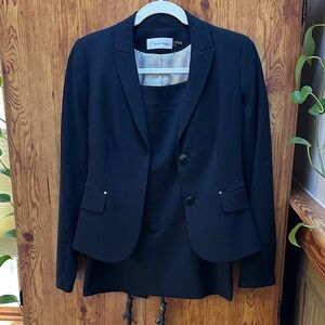 Calvin Klein Navy Blazer and Skirt Set